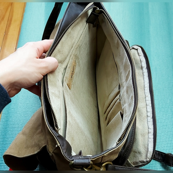 Matt & Nat Leather Suede Mens Study Messenger Bag - Picture 6 of 8